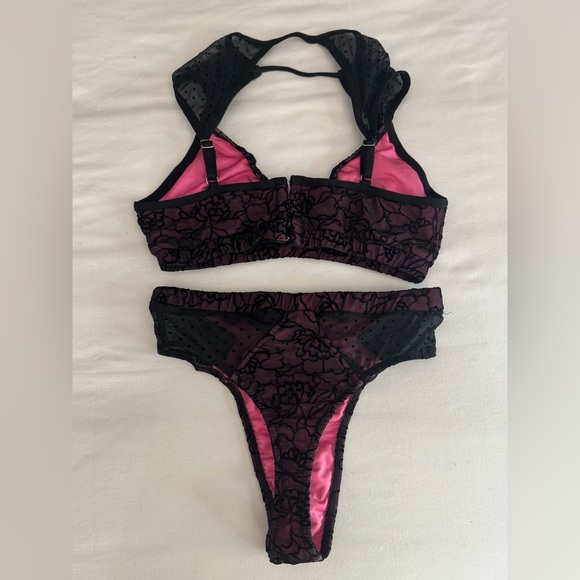 RAD Tease Tempest Fuchsia Purple Black Mesh Pole Festival Top and Bottom Set S/M - Picture 4 of 8